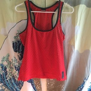 Red Nike workout top